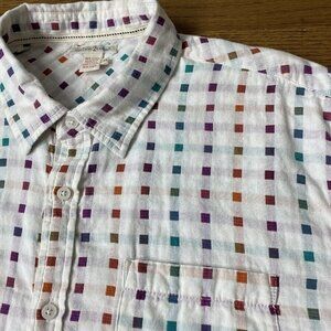 Carbon 2 Cobalt Double Cloth Long Sleeve Button Shirt XL Multi Color Geo Check